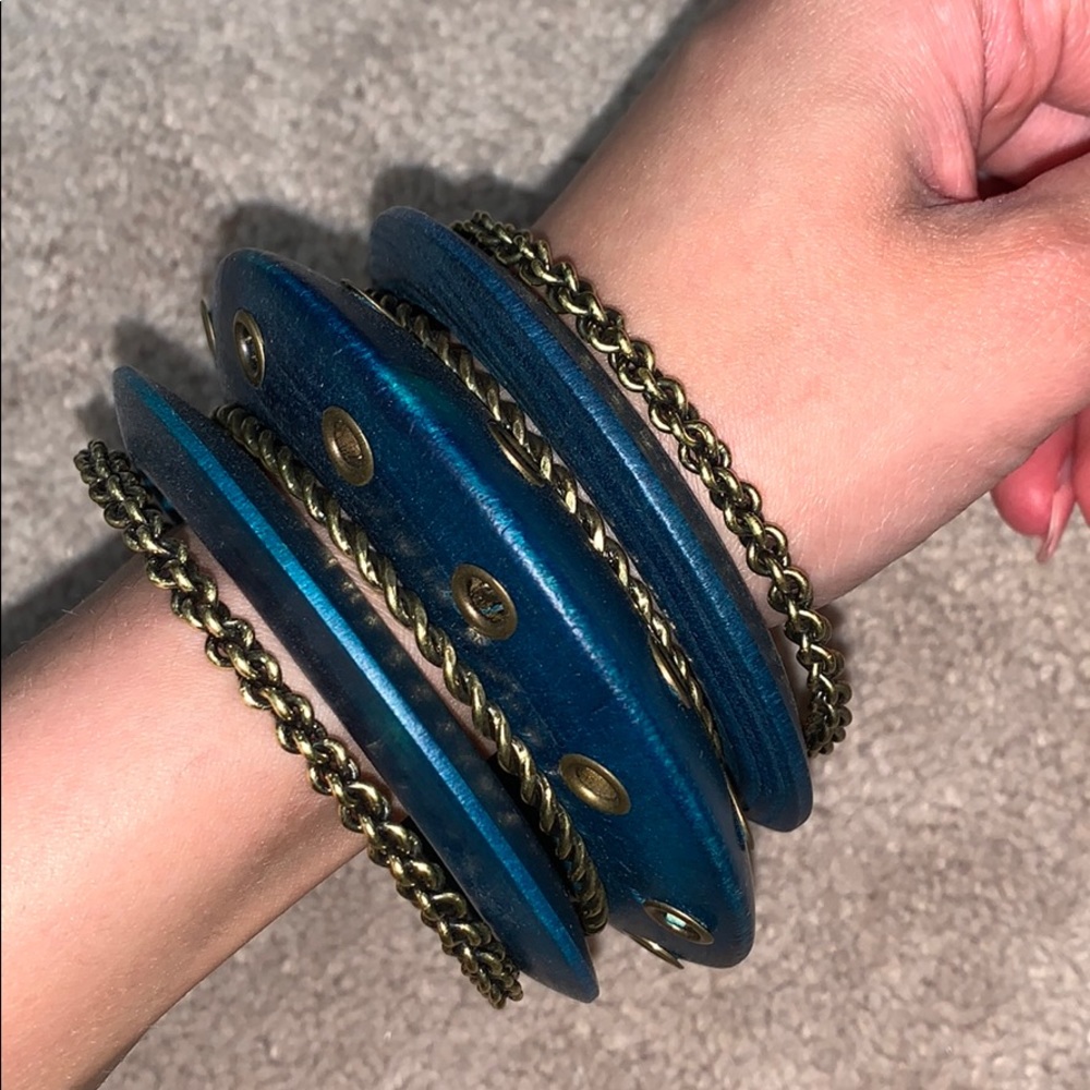 Teal Copper Bracelet Set